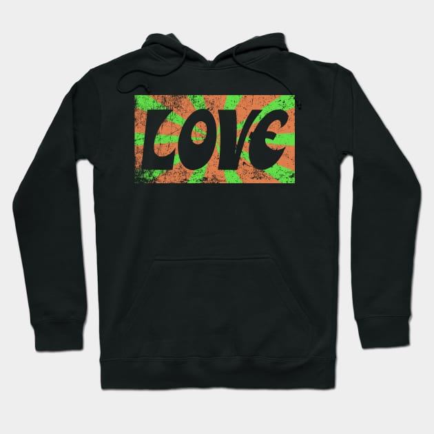 LOVE Groovy 60s style graphic Hoodie by ClothedCircuit